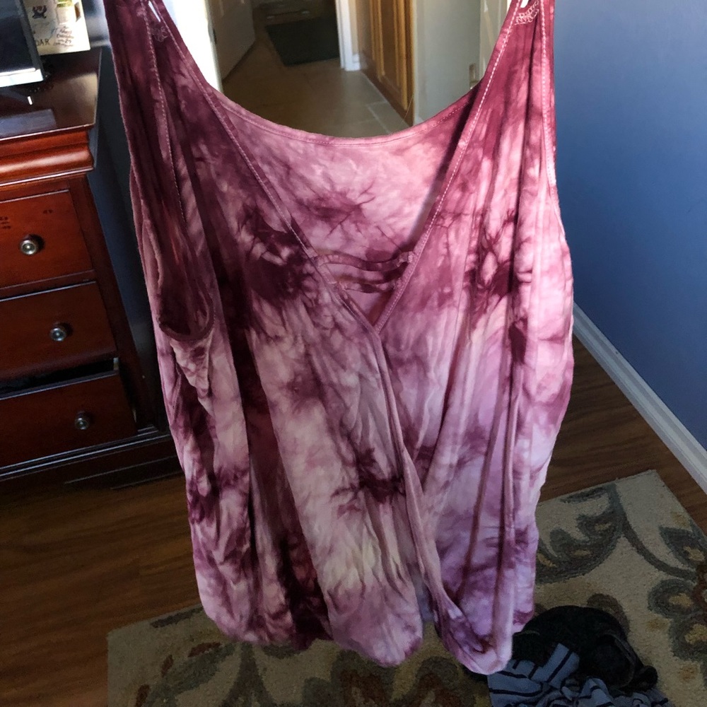Pink tie dye tank top
